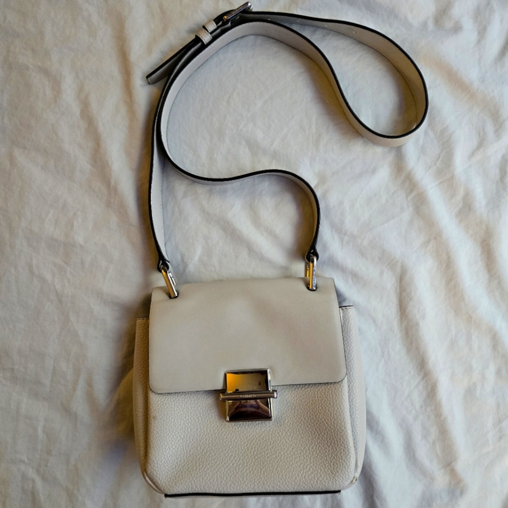 Calvin Klein Grey Leather Crossbody Purse